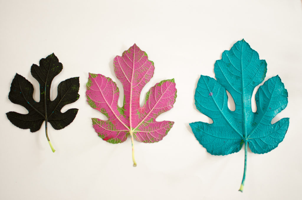 Basteln mit Kindern für den Herbst mit DIY Pflanzendruck mit Blättern als Herbstdeko für die Wohnung 