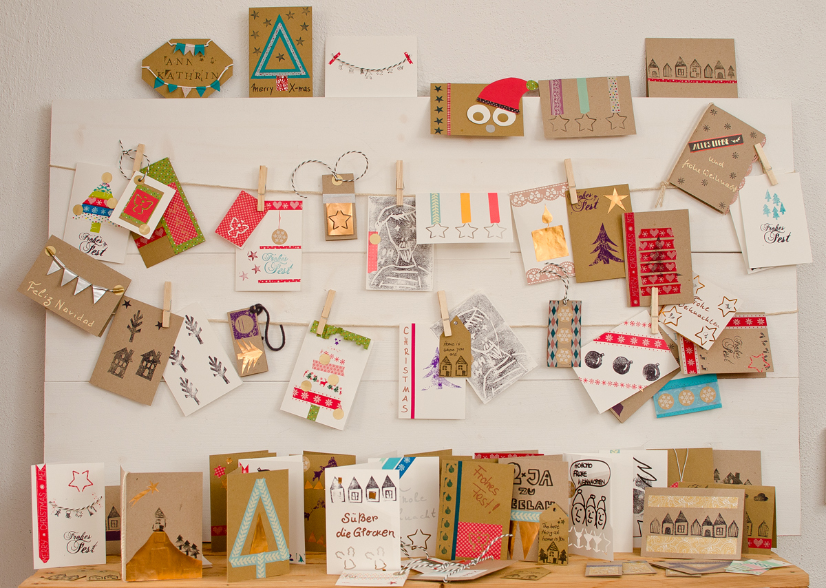 Bilder vom Weihnachtskarten DIY Workshop mit Leelah loves