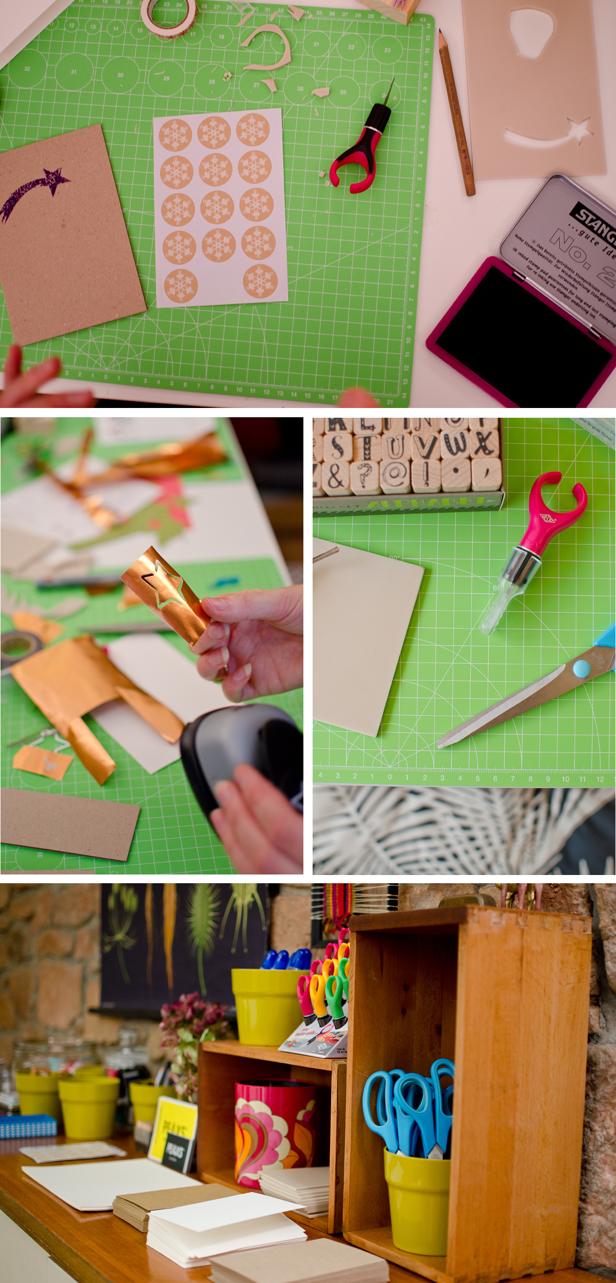 Bilder vom Weihnachtskarten DIY Workshop mit Leelah loves