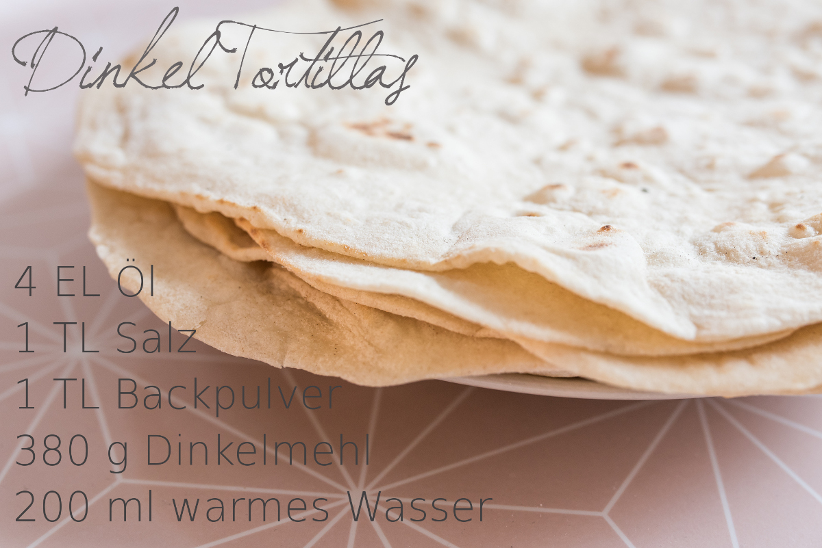 Rezept für Wraps mit selbst gemachten Dinkel Tortillas