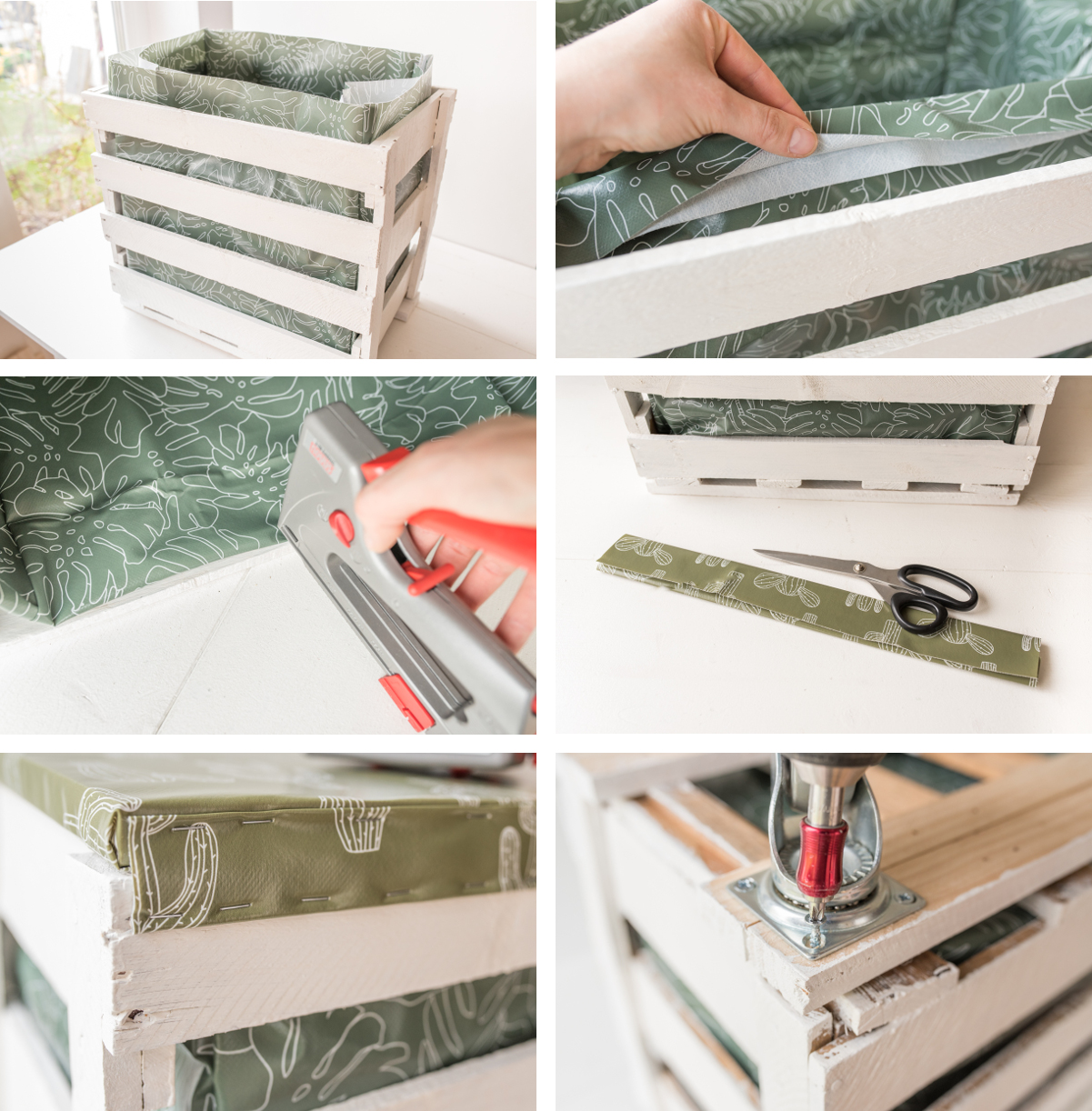 Anleitung für einen selbst gemachten DIY upcycling Balkontisch mit Aufbewahrung für Kissen als Deko und Tisch für den Balkon