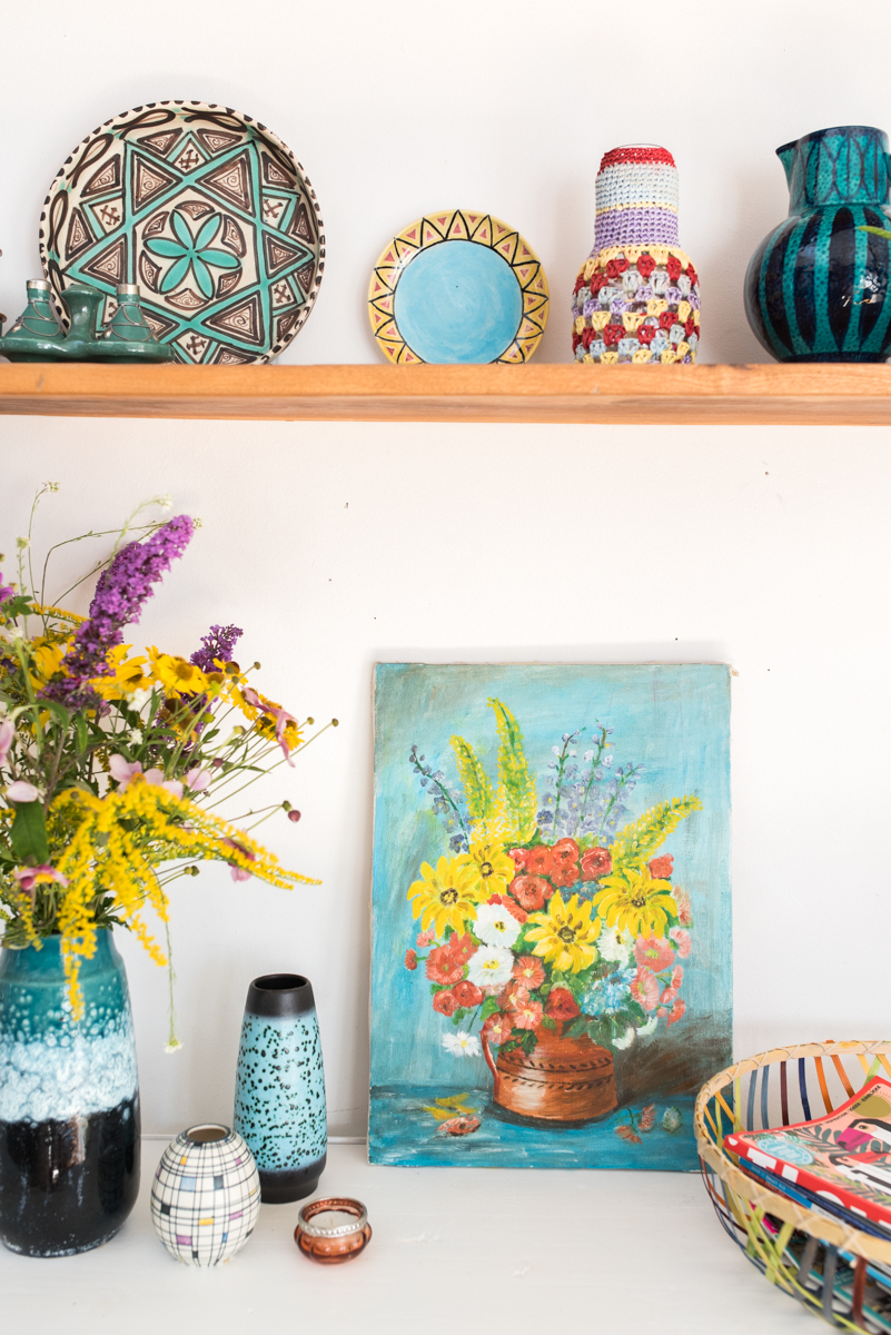 Deko Ideen für das Wohnzimmer im Sommer im farbenfrohen Boho vintage Look