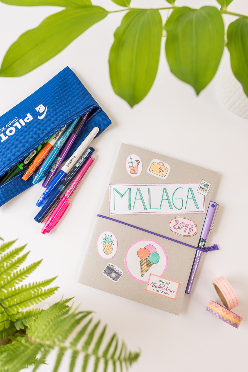 Anleitung für ein selbst gemachtes DIY Reisetagebuch zum Verschenken für eine Freundin für den Kurztrip nach Malaga