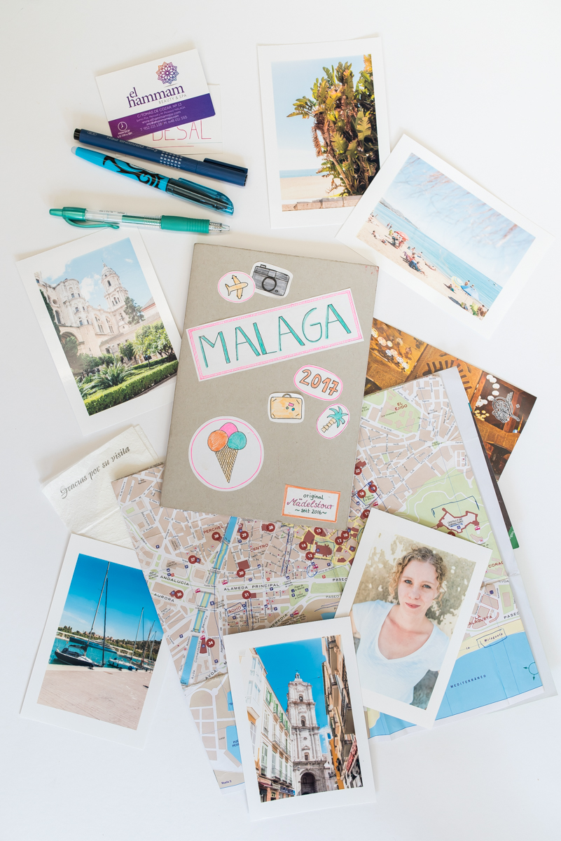 Anleitung für ein selbst gemachtes DIY Reisetagebuch zum Verschenken für eine Freundin für den Kurztrip nach Malaga