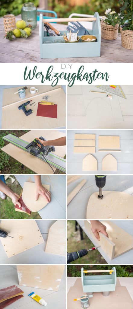 DIY Anleitung für einen klassischen Werzeugkasten aus Holz für Gartenwerkzeug als Ordnungshelfer für den Garten und den Gartenschuppen